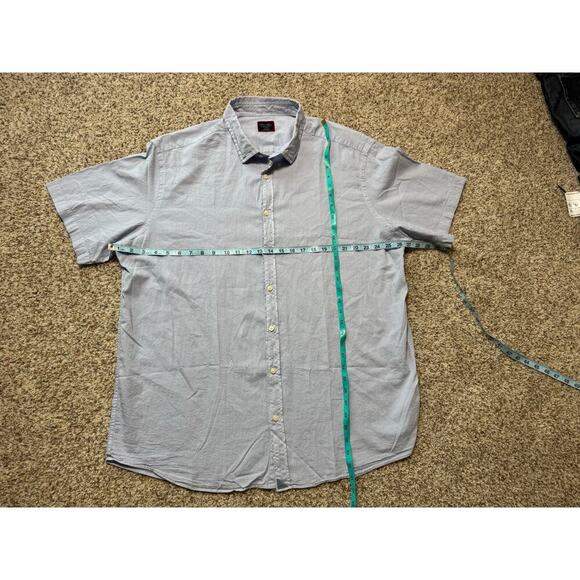 UNTUCKIt short Sleeve button down shirt, XXXLT; Gray cotton weave - Picture 3 of 9